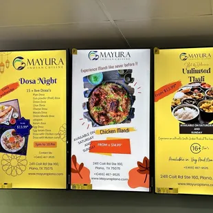 menus and prices