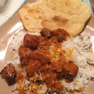 Butter chicken with bathura