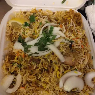 To go chicken biryani.  Smells AMAZING!