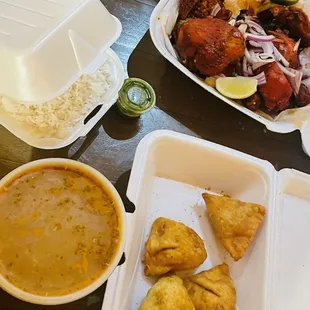 a table full of food