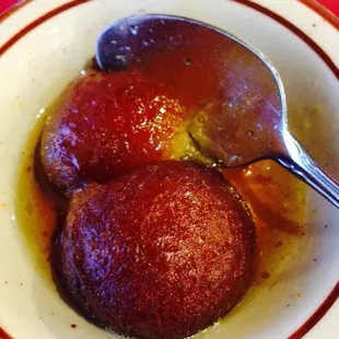 Gulab Jamuns! Freshly made, not overly sweet, just perfectly soft and oozing sweet flavor!