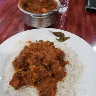 Chicken Curry with rice.