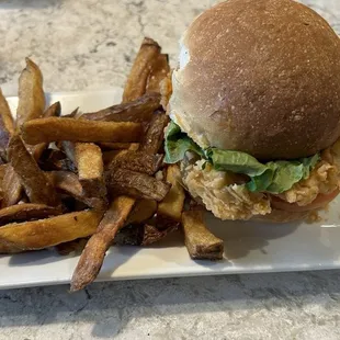 Buffalo fried chicken sandwich