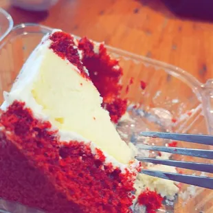 Lovely Red Velvet Cheesecake...  Enough for two, but who would want to share this slice of heaven!