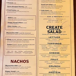 Menu as of 11-6-2022