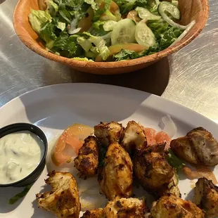 Chicken Tikka Botti and a Salad