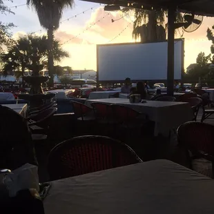 Sunset outdoors seating