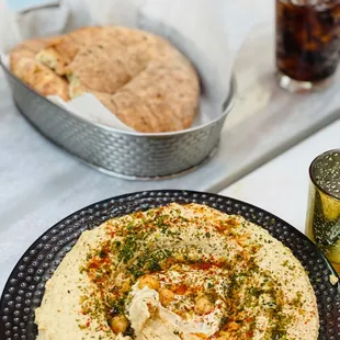 Hummus &amp; fresh pita bread