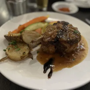 Delicious double pork chop.