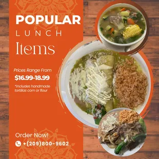 a bowl of soup and a plate of rice