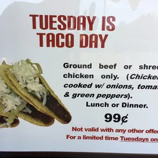 Taco Tuesday fine print.