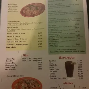 Menu page 1
