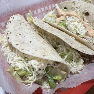 Beef soft tacos