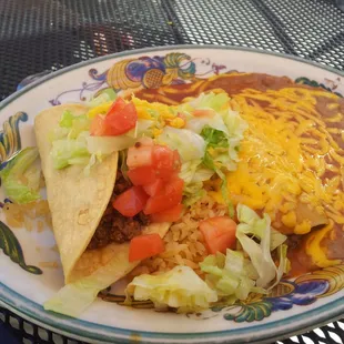 pretty yummy. Beans had that authentic - not from a can taste. Notice the table, we sat outside on the patio on a beautiful day.