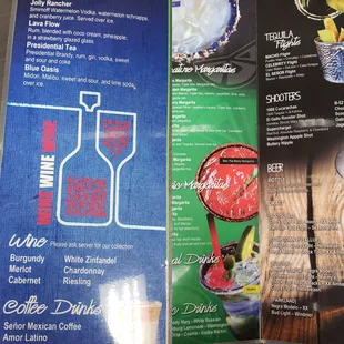 Drink menu