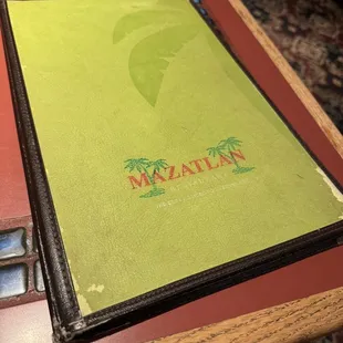 a menu on a table