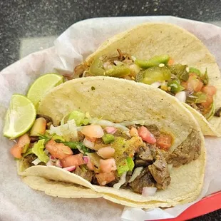 Carne Asada and CarnitasTacos
