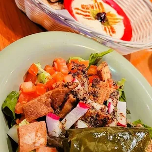 Salad and humus