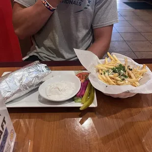 Gyros Wrap with Greek Fries