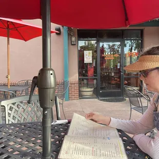 Hanging out on Mazaya's patio!