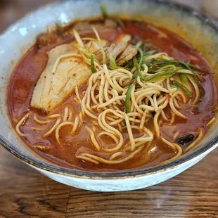 Thin noodles. Perfect fit to the flavorful broth.