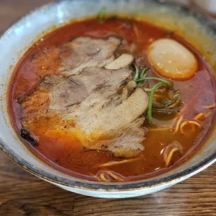 Spicy Tonkotsu Ramen - I personally very much like this. Maybe because of the shredded cut green onions in the broth.