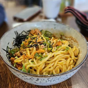 Kimchi Mazemen after mixing it up. Flavorful!