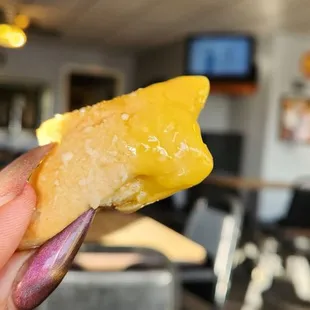 Breadsticks dipped in garlic butter