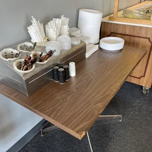 a table with a variety of toppings