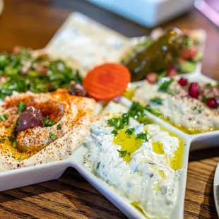 Falafel Mezza Sampler ($15)