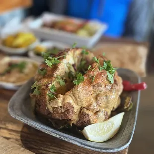 Whole roasted cauliflower was so delicious!