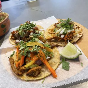 Mixed Tacos - Tinga, Al Pastor and Carnitas