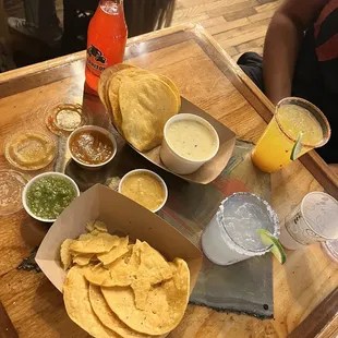 Salsa Bar &amp; Chips* 6oz Queso Fundido*
