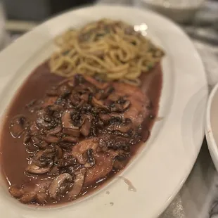 two plates of food on a table