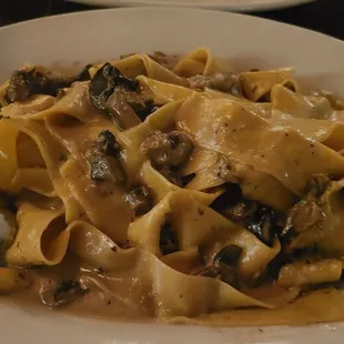 Pappardelle with porchini- best Italian food in Miami