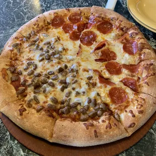 a pepperoni pizza