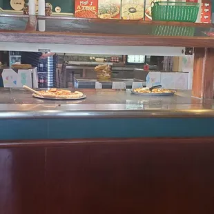 the counter of a restaurant