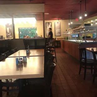 the dining area of a restaurant