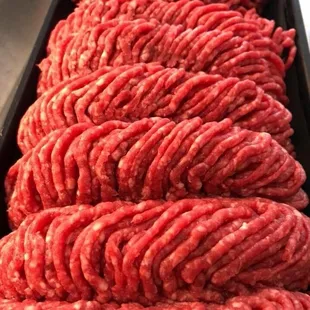 a tray of ground beef