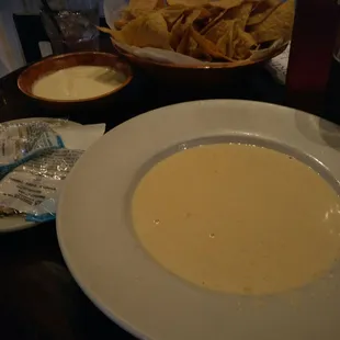 Chips + Queso, Creamy Shrimp(none found) Soup