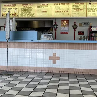 the front counter of a restaurant