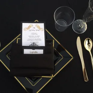 Table set up for Singleton's Wedding Reception