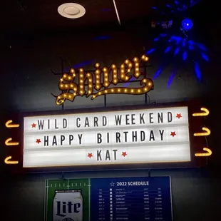 a neon sign for a birthday party