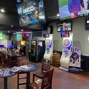 the inside of a sports bar