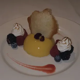 Passion fruit panacotta. Sweet &amp; tart, perfectly refreshing and light after a meal.