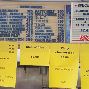 menus and prices