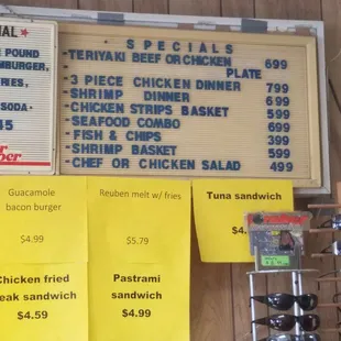 menus and prices