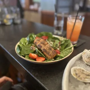 Salmon Spinach Salad