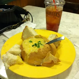 Cheddar Broccoli in Bread Bowl