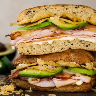 a stack of sandwiches